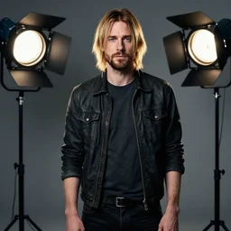 Henry Cavill as Kurt Cobain , promo shoot, studio lighting