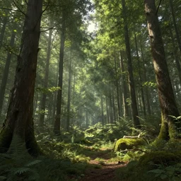 beautiful temperate forest in talma, award winning concept art, trending on artstation