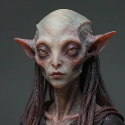 a hyper-detailed portrait of a unique inhuman creature by Craig Mullins; trending on artstation; 90mm; f/1.4