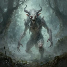 a terrifying new creature from folklore, ethereal fantasy art by greg rutkowski