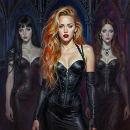realistic detailed painting of Miley Cyrus by yoshitaka amano and rebecca guay and Moebius, Neo-Gothic, Dark Fantasy, rich deep colors
