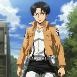 screenshot from Cowboy Bebop Levi Ackerman from attack on titan
