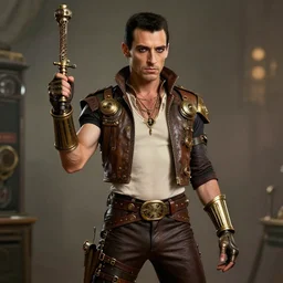 steampunk freddie mercury in the style of h. g. wells, trending on deviantart, 8 k, hyperrealistic