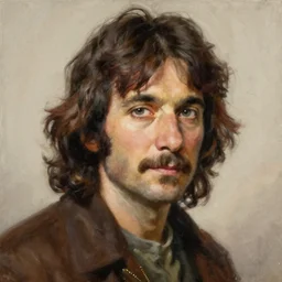 Jerry Garcia portrait painted by Rembrandt, highly detailed oil painting