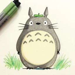 totoro sketch by bob ross