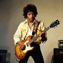 Jimy Hendrix playing by Sergio Toppi