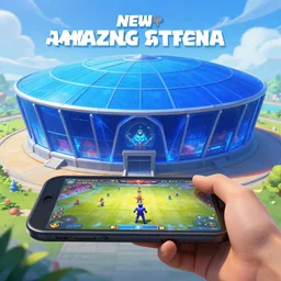 new blue amazing arena for mobile game in the style of brawl stras