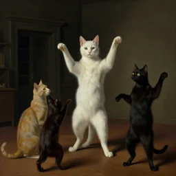 cats dancing by René Magritte