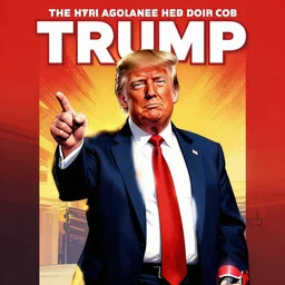 a 2 d illustration of donald trump for a comic book cover