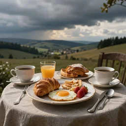 vintage realistic breakfast