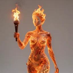 adriana chechik sculpture made of flame, portrait, female, future, torch, fire, harper's bazaar, vogue, fashion magazine, intricate, concept art, close up, ornate, luxury, elite, elegant, trending on artstation, by ruan jia, by kenneth willardt, by ross tran, by wlop, by andrei riabovitchev,
