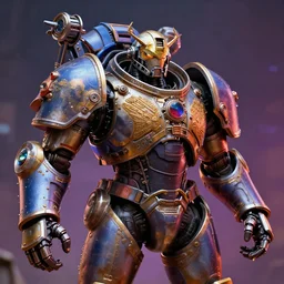 portrait of adeptus mechanicus, cinematic, intricate details, unreal engine 5, rule of three, vivid colors, dynamic lighting, by claude monet and marco bucci