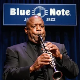 Blue Note jazz album cover of Rick James playing the clarinet