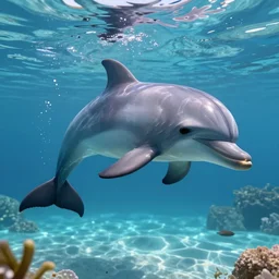 mermaid swimming with dolphins 3 d art epic unreal octane detail