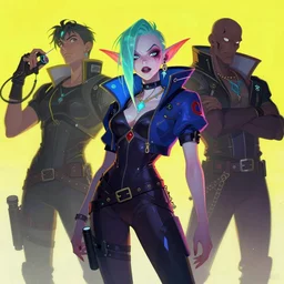 cyberpunk goblin queen in the style of artgerm and charlie bowater and atey ghailan and mike mignola, bright colors and soft shadows and harsh rim light, epic lighting, comic cover art, plain background, trending on artstation