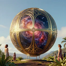 ( ( 3 d render ) ), sunlight study, kauai, the universe is a spheroid region, art nouveau, by rachel ruysch and ( ( ( ( ( lisa frank ) ) ) ) ), 8 k, sharp focus, octane render