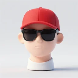 a football wearing a red cap and sunglasses