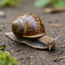 A wide shot of a snail in the form of a turtle, hyperdetailed