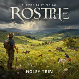 fantasy book cover painting, dramatic shot of a lively landscape in the country by Ross Tran