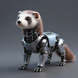 robotic cyberpunk animal, ferret - shaped, mechanical pet, octane, 8 k, unreal engine, houdini