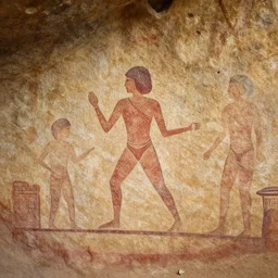 a cyberpunk pre - historic rupestre cave painting