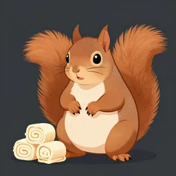 a hungry squirrel with rolls and folds of fat