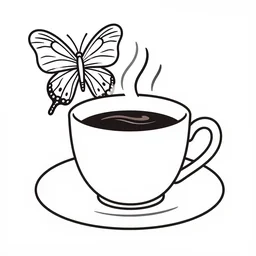 still life coffee. art by maria sibylla merian simple coloring page