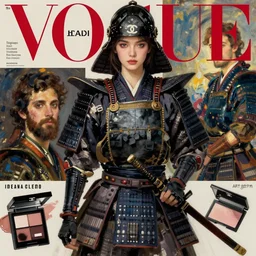 samurai samurai samurai, digital concept art illustration by artgerm, vogue japan women's fashion beauty celebrity magazine, chanel makeup, john singer sargent impressionist oil on canvas painting, trending on artstation, intricate