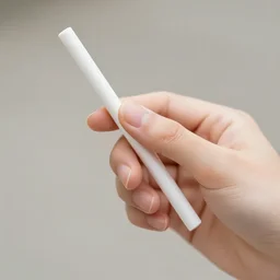 High definition photo. Close-up of a beautiful hand holding a white stick.
