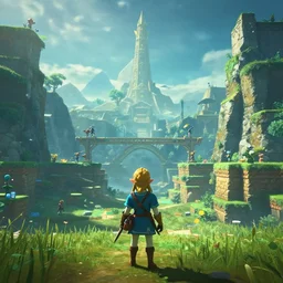first person perspective establishing shot of Zora's Domain, legend of Zelda breath of the wild:1|no people, no faces, no bodies:1|fantasy, horizontal symmetry, cinematic:0.9|Unreal Engine, Octane, finalRender, devfiantArt, artstation, artstation HQ, behance, HD, 16k resolution:0.8