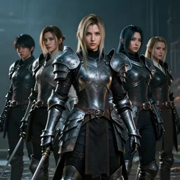 A portrait of zombiefid women in armour by Greg Rutkowski, Sung Choi, Mitchell Mohrhauser, Maciej Kuciara, Johnson Ting, Maxim Verehin, Peter Konig, final fantasy, 8k photorealistic, cinematic lighting, HD, high details, dramatic, atmospheric , trending on artstation