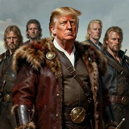 portrait of donald trump as a berserker by simon bisley, john blance, frank frazetta, fantasy, barbarian