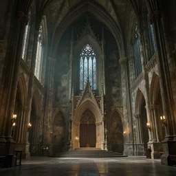an interior of a gothic castle, fantasy concept art byWilliam O\'Connor