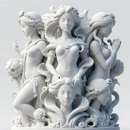 hyper detailed flourishes melt together to form figures, octane render, hidden close up portraits, 3 d, flourishes, figurative, symmetry, monochromatic color scheme
