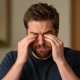 jonah hill being annoyed and rubbing his eyes