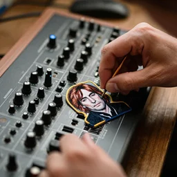 john lennon patching a modular synth