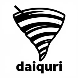 daiquiri shaped like a tornado! logo for daiquiri! superflat, simplistic, anime, 8 0 s, style of patrick nagel, art deco, art nouveau, sharp, detailed, clean lines, 8 k