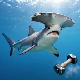 hammerhead shark with real hammers