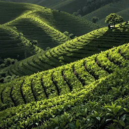 machine tea garden, intricate illustration by tim doyle