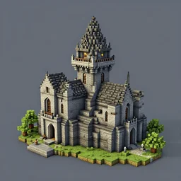 A gothic castle built in Minecraft