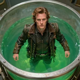movie still frame, guild navigator floating inside a vat of green fluid, intricate details, beautiful composition, 8 k, cgi, by ridley scott, james cameron, zack snyder and michael bay