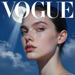 3 d, sci - fi, close - up, night, moon rays, fashion model face, cinematic, clouds, vogue cover style, blue mood, realistic painting, intricate oil painting, high detail illustration, figurative art, multiple exposure, poster art, 3 d, by tooth wu and wlop and beeple and greg rutkowski