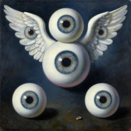 surreal surrealism surrealist painting of winged eyeballs