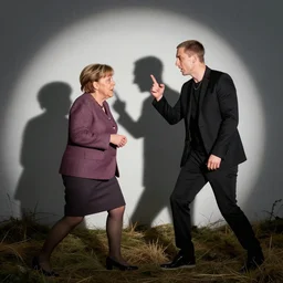 Angela Merkel having rap battle with Eminem