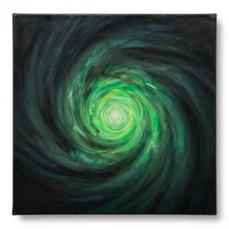 black and evergreen art deco style oil painting on canvas of detailed space maelstrom, highly detailed, Rubedo, dark enlightenment, alchemy, Vibrant volumetric natural light.