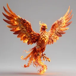 hyperdetailed image of a detailed flaming phoenix wings spread 8 k extremely detailed hd hyperrealism