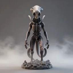 centered photorealistic antropomorphic xenomorph Cat statue inspired by Giger, octane render, unreal engine 4k, volumetric light, fog, wide shot, detailed