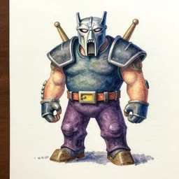 doomguy watercolor art pastel colors pergament paper