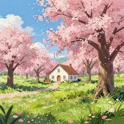beautiful spring day, artstation, digital art, concept art, artstation, highly detailed, sharp focus, by Thomas Kinkade