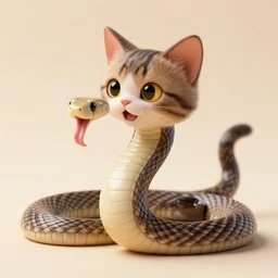 a kitten in the shape of a snake, hissing, 3 0 0 mm, f / 4